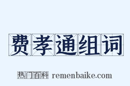 费孝通组词是什么意思的图片